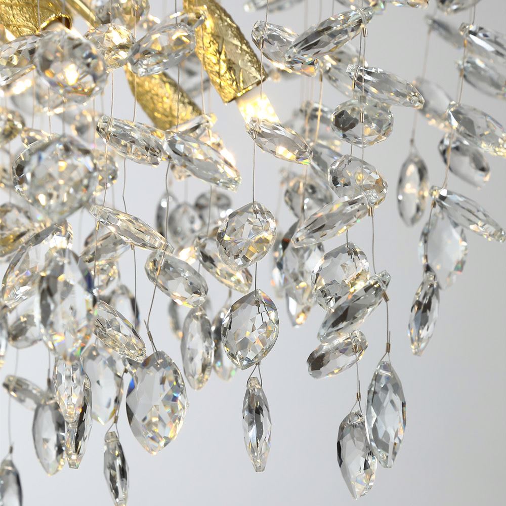 WALTZ Rhapsody Crystal Chandelier, 6x G9, Gold, 45cm, Adjustable Height, Metal and Crystal Crystal Chandeliers Default Title Alessandro Design