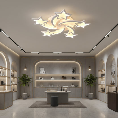 LED chandelier with remote control IPOMOEA 85W, 5 Stars, Cold/Warm/Neutral light, Dimmable, White LED chandelier with remote control Default Title Alessandro Design