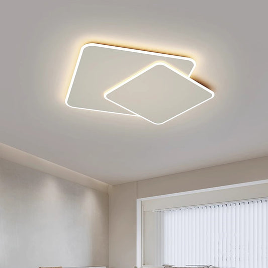 LED chandelier with remote control FUTURA LUMINA 66W, 2 Squares, Cold/Warm/Neutral light, Dimmable, White LED chandelier with remote control Default Title Alessandro Design