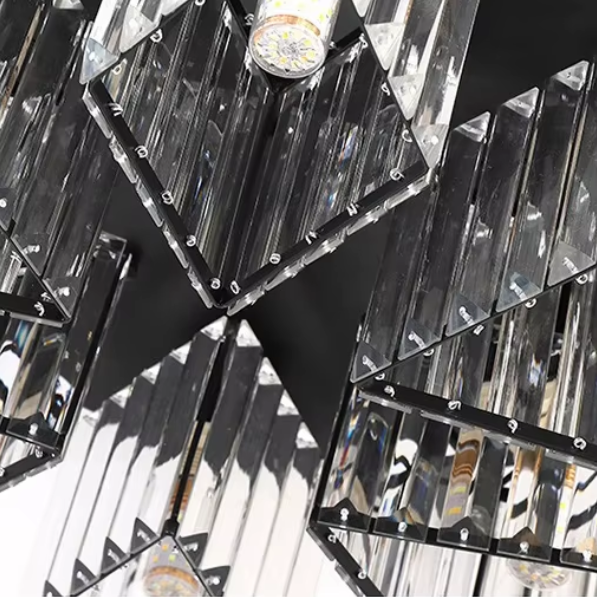Lustra Clasica Moderna Sasha, LC117/5BK, 5x E27, Metal si Cristal, Negru, Abajur Lustre Clasice Default Title Alessandro Design