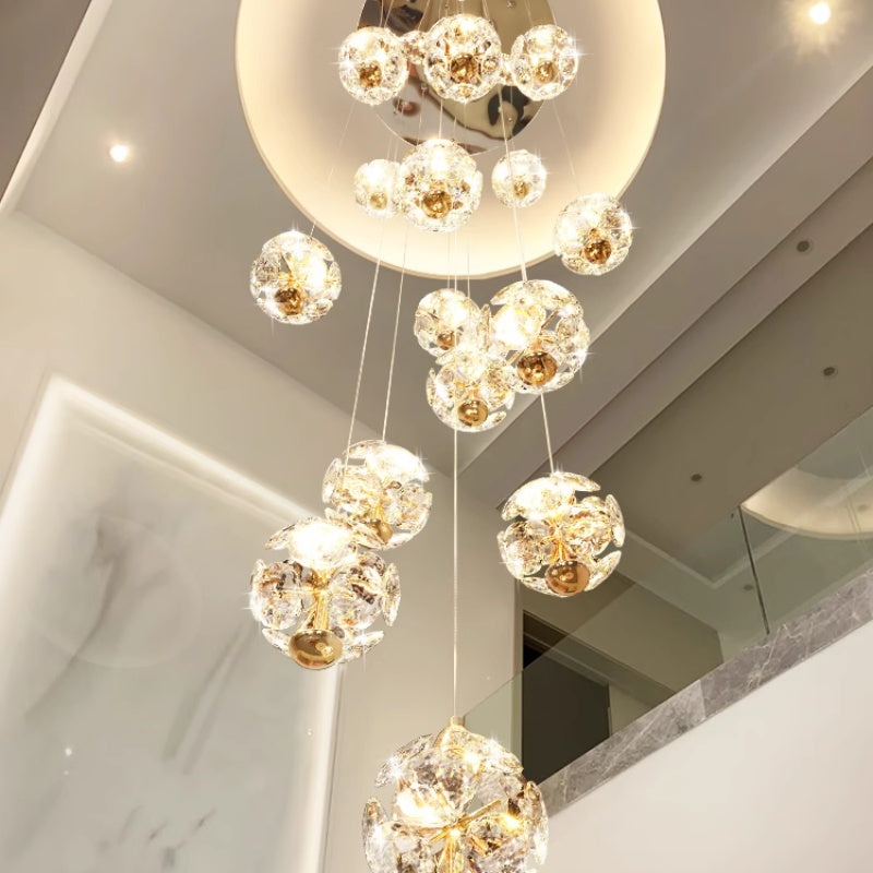 Crystal LED KILKENNY Culmino Chandelier, 144W, Neutral Light, Diameter 60cm, Gold Modern Chandeliers Default Title Alessandro Design