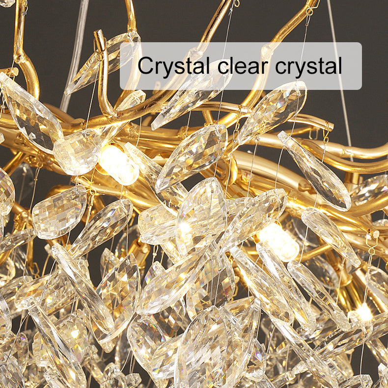 WALTZ Rhapsody Crystal Chandelier, 9x G9, Gold, 80cm, Adjustable Height Crystal Chandeliers Default Title Alessandro Design