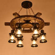 Lustra Vintage LV592/6BK, 6xE27, Rustic Barn, Sfoara si Metal, 70cm, Maro Lustre Vintage Default Title Alessandro Design