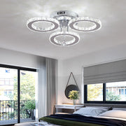 LED chandelier with remote control and crystal ALANUBIS 40W, 3 Circles, Cold/Warm/Neutral light, Dimmable, Shiny Chrome Crystal LED Chandeliers Default Title Alessandro Design