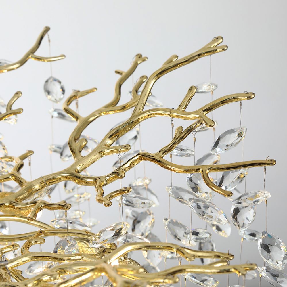 WALTZ Rhapsody Crystal Chandelier, 6x G9, Gold, 45cm, Adjustable Height, Metal and Crystal Crystal Chandeliers Default Title Alessandro Design