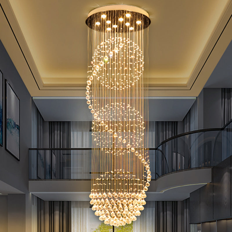 LED Crystal Chandelier 70W IMPERIALE Gold, Diameter 50cm, Height 200cm, Ladder Model Crystal Chandelier Default Title Alessandro Design