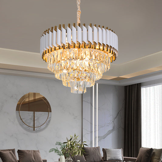 Candelabru Cristal VERSAILLES Supremo 12xE14, Diametru 80cm, Auriu Lucios si Alb, Inaltime Reglabila Candelabre Cristal Default Title Alessandro Design