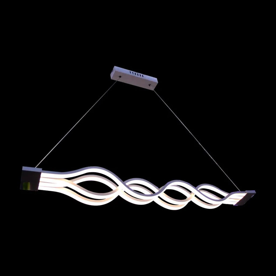 Suspended LED chandelier with remote control WAVE 89W, Linear, Cold/Warm/Neutral light, Dimmable, White, Height Adjustable LED Chandeliers with Remote Control Default Title Alessandro Design