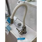 Faucet with Flexible Pipe, SUS304 Stainless Steel, Satin and White, CF025WH Kitchen Faucets Default Title Alessandro Design