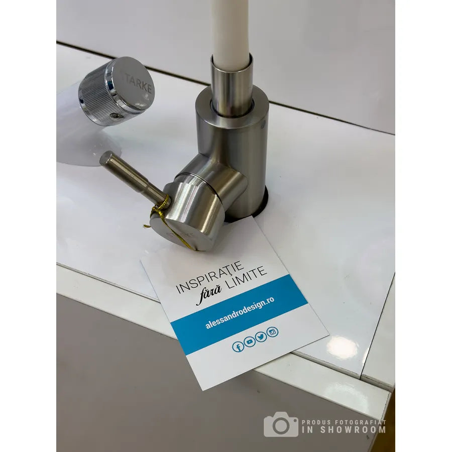 Faucet with Flexible Pipe, SUS304 Stainless Steel, Satin and White, CF025WH Kitchen Faucets Default Title Alessandro Design