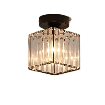 Georgiana Chandelier LC111BK, 1xE27, Diameter 12 cm, Height 17 cm, IP20, Black, Crystal, Iron, Bulbs Not Included