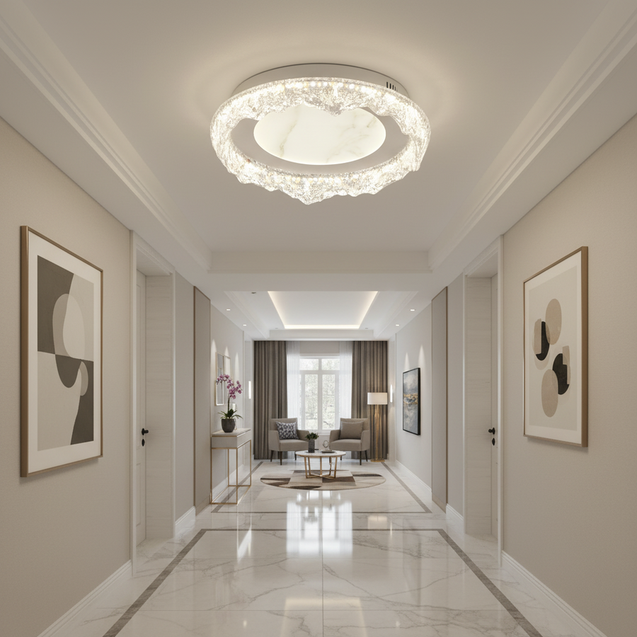 Lustra LED DAIRA Petito, 50W, Diametru 29cm, Lumina Calda/Neutra/Rece, Alb