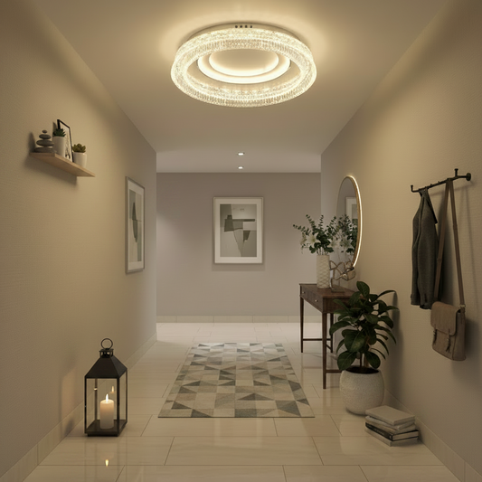 Lustra LED WON Nobile, 67W, Diametru 30cm, Lumina Calda/Neutra/Rece, Alb