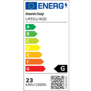 Lustra LED Suspendata LM551/4GD, 23W, Lumina 3000/4000/6000K, Auriu, Inaltime Reglabila Lustre Moderne Default Title Alessandro Design