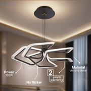 Lustra LED suspendata cu Telecomanda 103W, 5 Patrate, lumina Rece/Calda/Neutra, Dimabila, Negru Lustre LED cu Telecomanda Default Title Alessandro Design