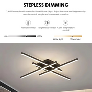 LED Chandelier with Remote Control LINEX, 52W, 4 Elements, Linear, Cold/Warm/Neutral light, Dimmable, Black LED Chandeliers with Remote Control Default Title Alessandro Design