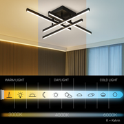 LED Chandelier with Remote Control LINEX, 52W, 4 Elements, Linear, Cold/Warm/Neutral light, Dimmable, Black LED Chandeliers with Remote Control Default Title Alessandro Design