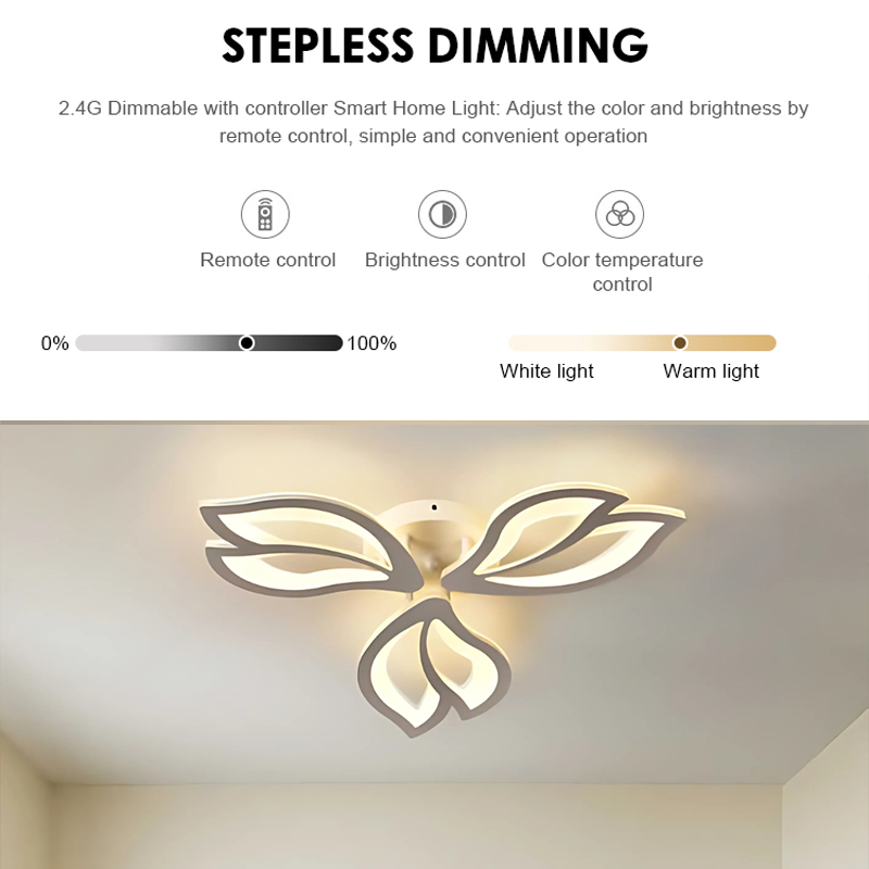 LED chandelier with remote control LILY 40W, 3 Elements, Cold/Warm/Neutral light, Dimmable, White LED chandelier with remote control Default Title Alessandro Design
