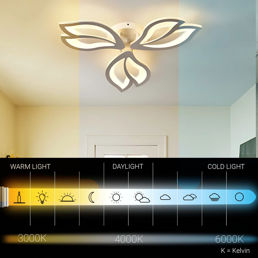 LED chandelier with remote control LILY 40W, 3 Elements, Cold/Warm/Neutral light, Dimmable, White LED chandelier with remote control Default Title Alessandro Design