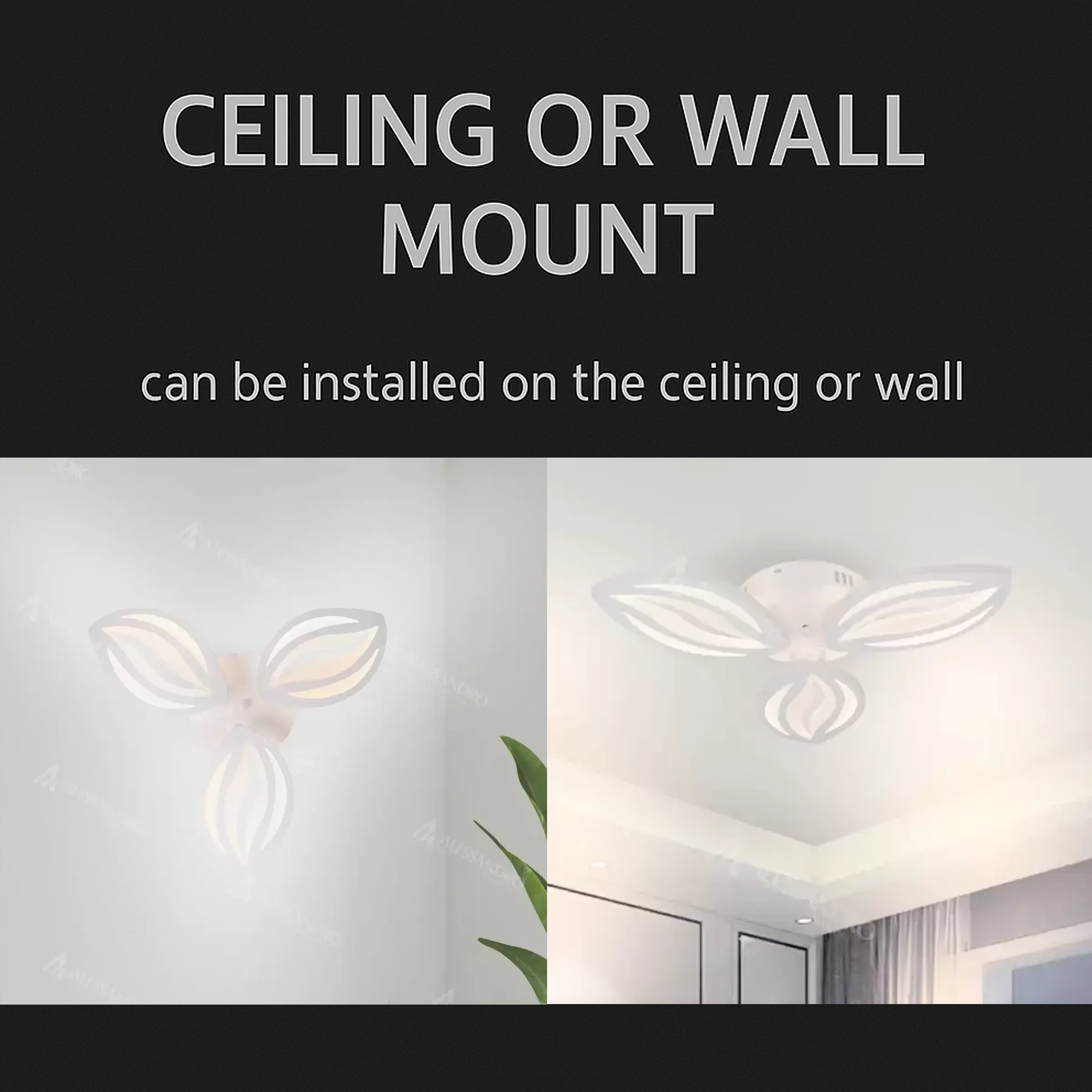 LED chandelier with remote control ORCHID 40W, 3 Petals, Cold/Warm/Neutral light, Dimmable, White LED chandelier with remote control Default Title Alessandro Design