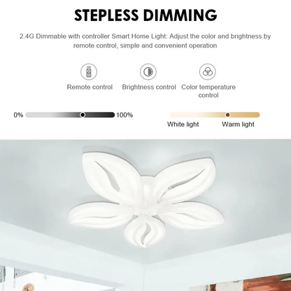 LED chandelier with remote control ORCHID 66W, 5 Petals, Cold/Warm/Neutral light, Dimmable, White LED chandelier with remote control Default Title Alessandro Design