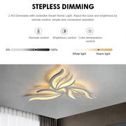 LED chandelier with remote control SAKURA 37W, 3 Petals, Cold/Warm/Neutral light, Dimmable, White LED chandelier with remote control Default Title Alessandro Design
