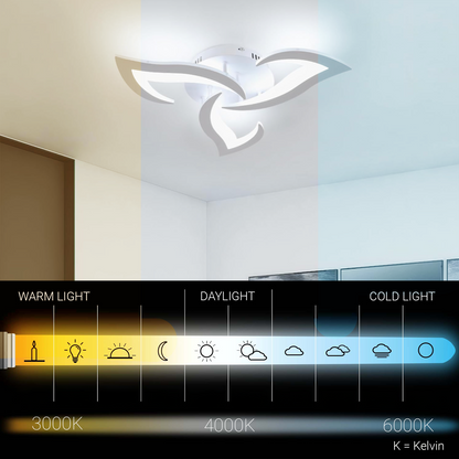 LED chandelier with remote control LOTUS 32W, 3 Petals, Cold/Warm/Neutral light, Dimmable, White LED chandelier with remote control Default Title Alessandro Design