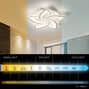 LED chandelier with remote control LOTUS 54W, 5 Petals, Cold/Warm/Neutral light, Dimmable, White LED chandelier with remote control Default Title Alessandro Design