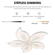LED chandelier with remote control JASMINE 66W, 5 Petals, Cold/Warm/Neutral light, Dimmable, White LED chandelier with remote control Default Title Alessandro Design