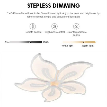 LED chandelier with remote control JASMINE 66W, 5 Petals, Cold/Warm/Neutral light, Dimmable, White LED chandelier with remote control Default Title Alessandro Design