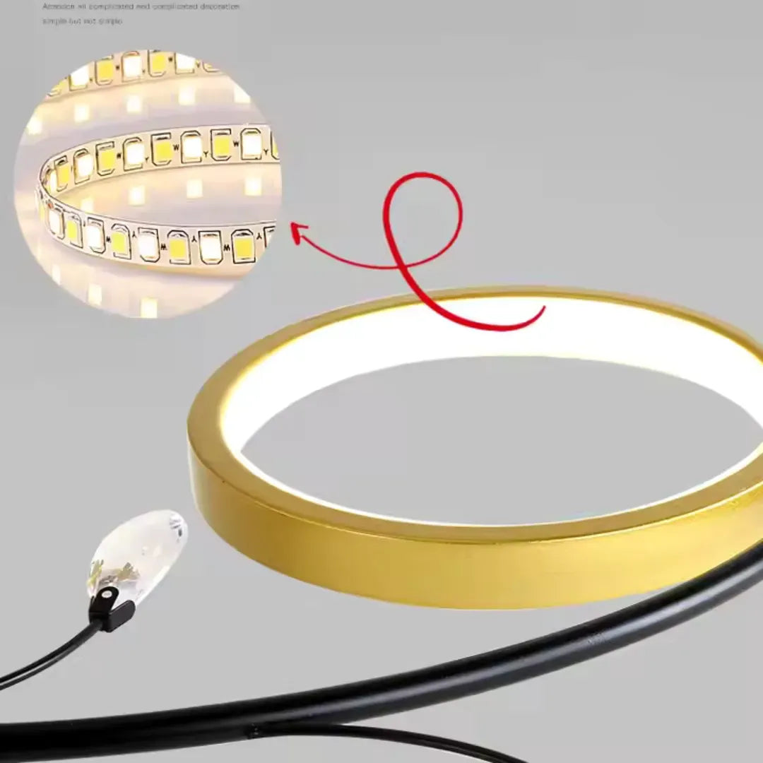 Lustra LED cu Telecomnda KARINA, 31W, 6 Elemente, Lumina Calda/Rece/Neutra, Dimabila, Auriu Lustre LED cu Telecomanda Default Title Alessandro Design