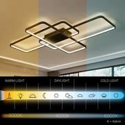 IANUSIS LED Chandelier with remote control 95W, 3 Elements, Cold/Warm/Neutral light, Dimmable, Black LED Chandeliers with Remote Control Default Title Alessandro Design