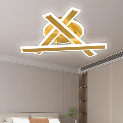 LED Chandelier with Remote Control LT755/3GD, 62.2W, 40*5.5*10, IP20, Cold/Warm/Neutral Light, Dimmable, Gold, Iron, Plexiglas