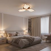 Lustra LED cu Telecomanda , 51W, Lumina 3000K/4000K/6000K, Dimabila, Auriu, Metal si Acril
