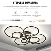LED Chandelier with remote control BETTY 127W, 8 Circles, Cold/Warm/Neutral light, Dimmable, Black LED Chandeliers with Remote Control Default Title Alessandro Design