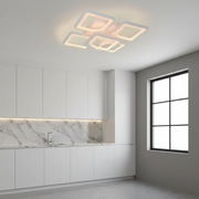 LED chandelier with remote control ZOE 70W, 5 Squares, Cold/Warm/Neutral light, Dimmable, White LED chandelier with remote control Default Title Alessandro Design