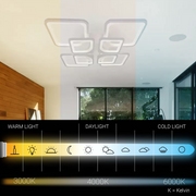 LED chandelier with remote control ZOE 138W, 8 Squares, Cold/Warm/Neutral light, Dimmable, White LED chandelier with remote control Default Title Alessandro Design