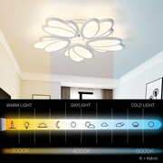 LED chandelier with remote control TULIP 81W, 5 Petals, Cold/Warm/Neutral light, Dimmable, White LED chandelier with remote control Default Title Alessandro Design