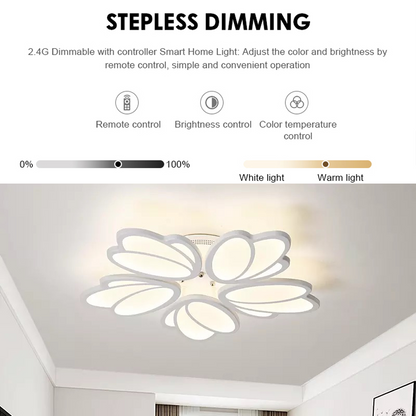 LED chandelier with remote control TULIP 81W, 5 Petals, Cold/Warm/Neutral light, Dimmable, White LED chandelier with remote control Default Title Alessandro Design