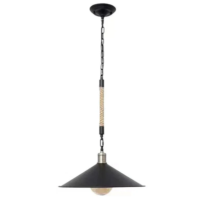 String Chandelier LV570/1BK, 1xE27, Diameter 26.5 cm, Height 11 cm, IP20, Brown, Black, Metal and String, Bulbs Not Included