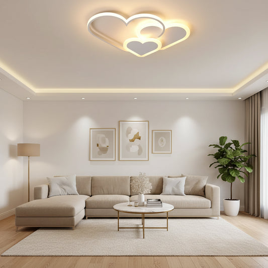 LED chandelier with remote control AMI 48W, 3 Hearts, Cold/Warm/Neutral light, Dimmable, White LED chandelier with remote control Default Title Alessandro Design