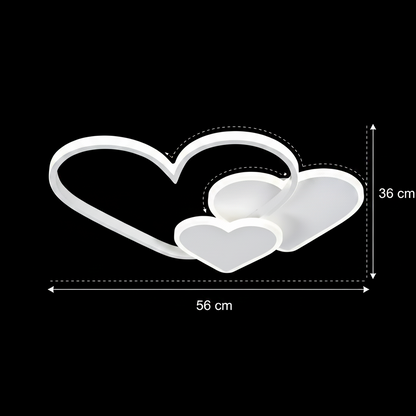 LED chandelier with remote control AMI 48W, 3 Hearts, Cold/Warm/Neutral light, Dimmable, White LED chandelier with remote control Default Title Alessandro Design