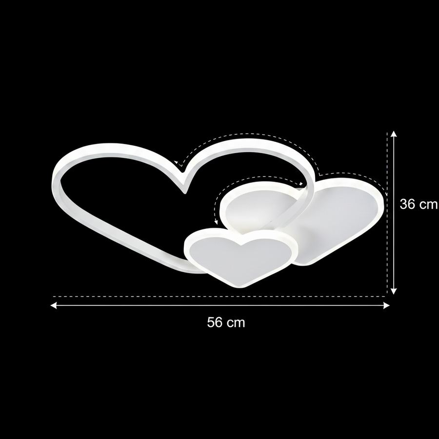 LED chandelier with remote control AMI 48W, 3 Hearts, Cold/Warm/Neutral light, Dimmable, White LED chandelier with remote control Default Title Alessandro Design