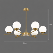 Lustra Clasica NUUK, 90x57cm, 6xE27, Metal si Plastic, Auriu