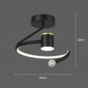 LED chandelier, 34W, Diameter 24cm, Cold/Warm/Neutral light, Black