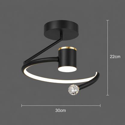 LED chandelier, 34W, Diameter 24cm, Cold/Warm/Neutral light, Black