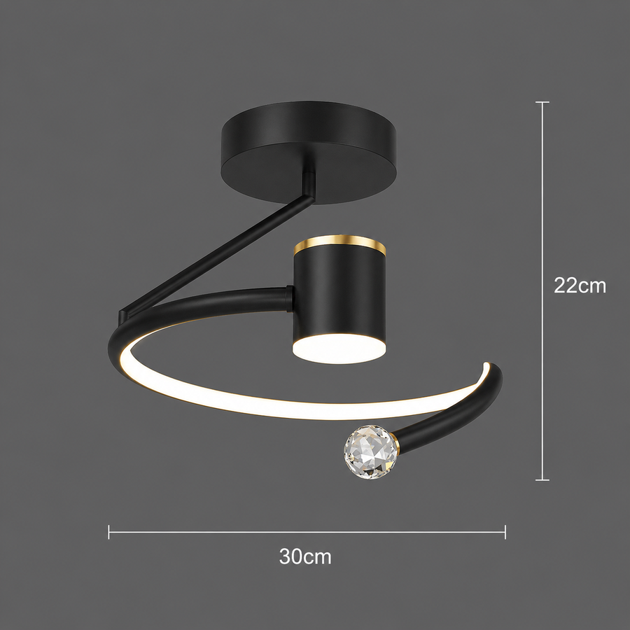 LED chandelier, 34W, Diameter 24cm, Cold/Warm/Neutral light, Black