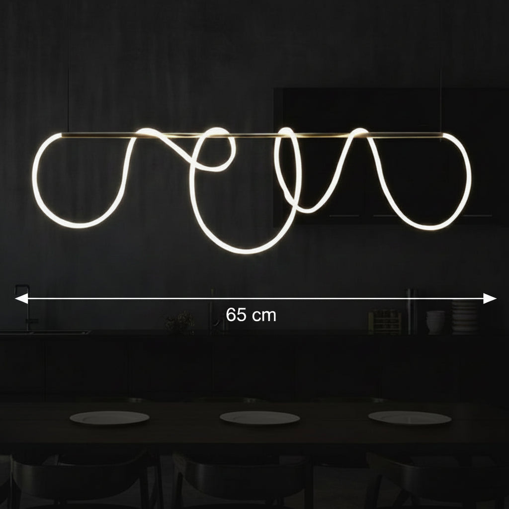 DIVINO LED Chandelier with Flexible Silicone Tube - 62W, Adjustable Light, Gold Modern Chandeliers Default Title Alessandro Design