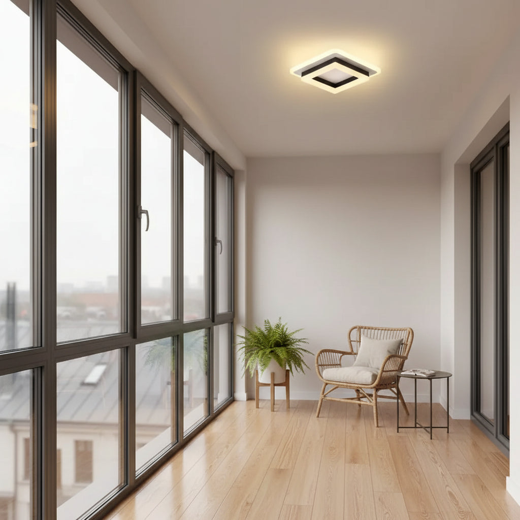 MODERN LED Chandelier 25W, Dimensions 19.5x19.5 cm, Square, Cold/Warm/Neutral light, Black LED Chandeliers Default Title Alessandro Design