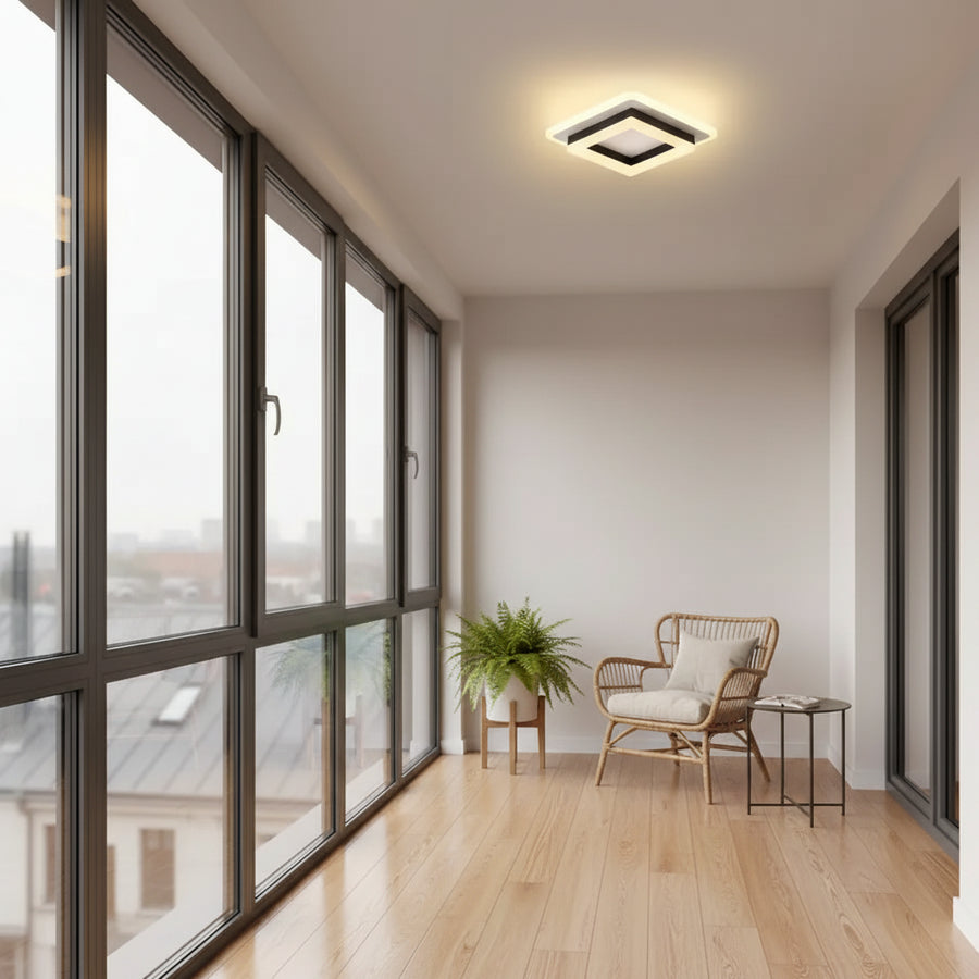 MODERN LED Chandelier 25W, Dimensions 19.5x19.5 cm, Square, Cold/Warm/Neutral light, Black LED Chandeliers Default Title Alessandro Design